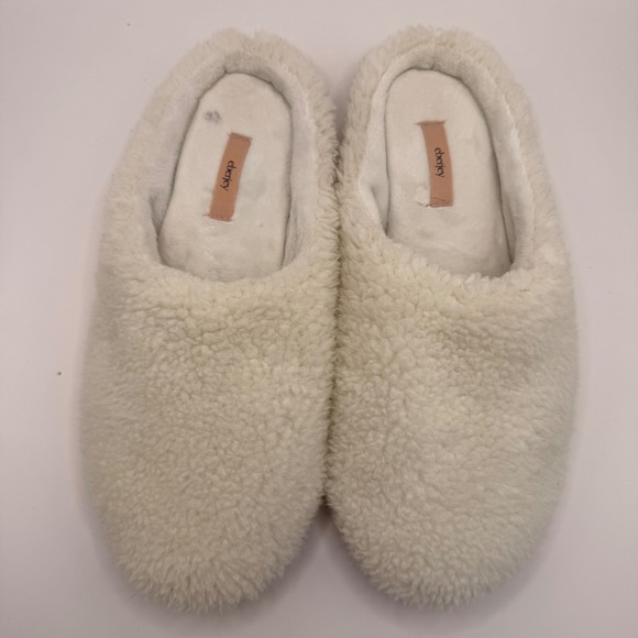 Eberjey Sherpa Slipper Mules Cream Fuzzy Teddy House Shoes Womens Size S/M - Picture 2 of 6